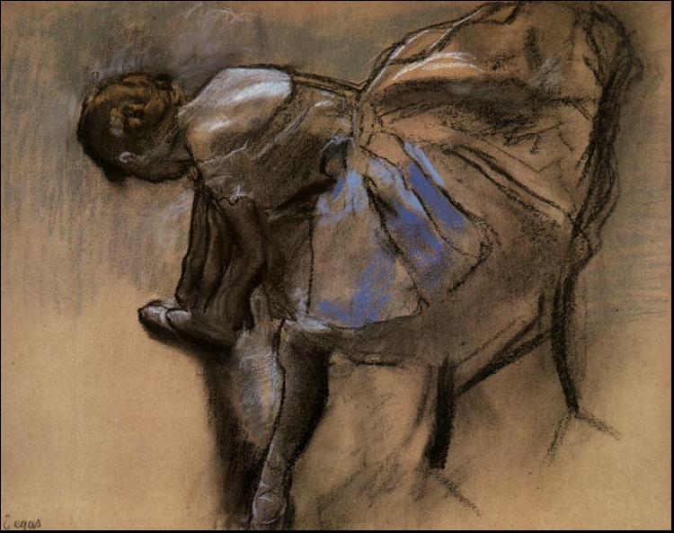 Edgar Degas Seated Dancer Tying her Slipper Sweden oil painting art